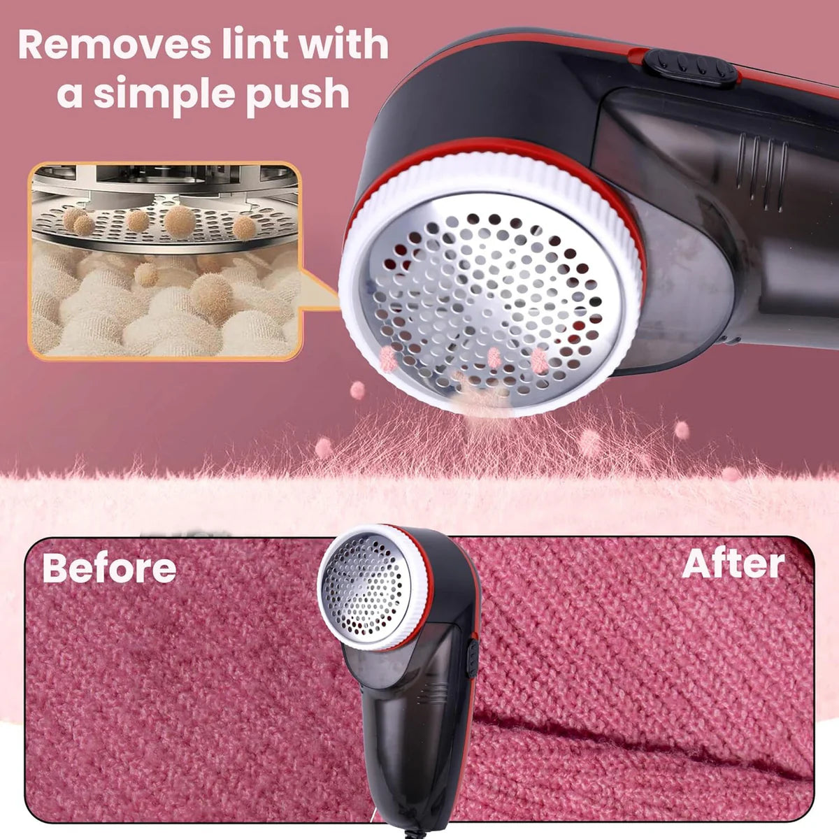 Portable Lint Remover With Power Cord