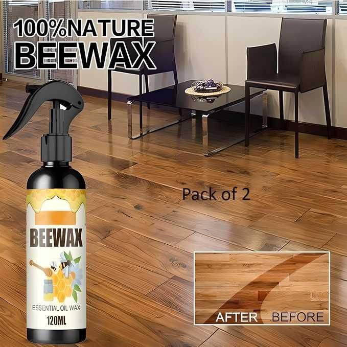 Natural Beeswax Spray, Furniture Polish and Cleaner for Wood (pack of 2)