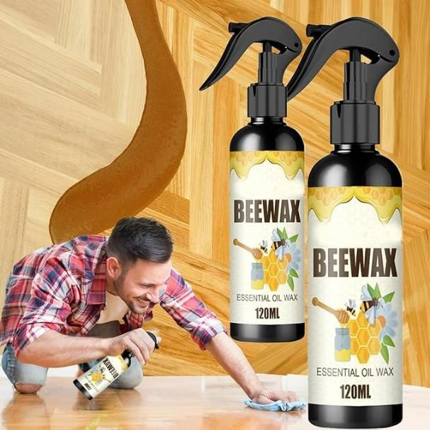 Natural Beeswax Spray, Furniture Polish and Cleaner for Wood (pack of 2)